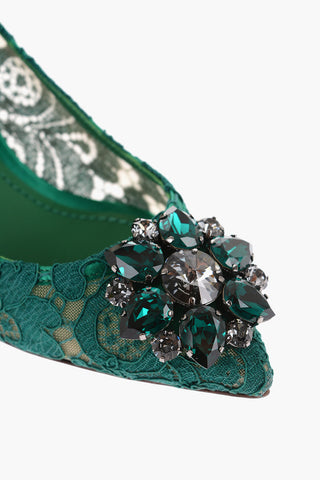Lace pumps With Jewel Detail Heel 7 cm