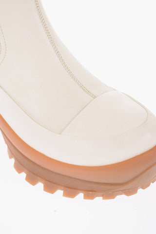 Faux Leather TRACE Chelsea Booties with Lettering Logo