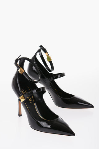 Pointed Patent Leather Sandals Heel 10 cm
