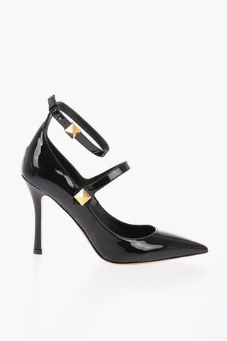 Pointed Patent Leather Sandals Heel 10 cm