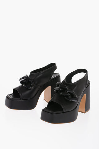 Open Toes Sabot With Chaind Detail Heel 12 cm