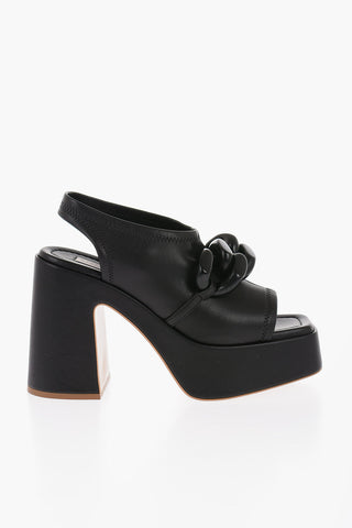 Open Toes Sabot With Chaind Detail Heel 12 cm