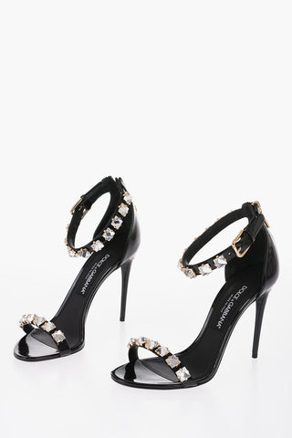 Patent Leather With Rhinestones Heel 10 cm