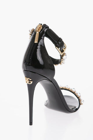 Patent Leather With Rhinestones Heel 10 cm