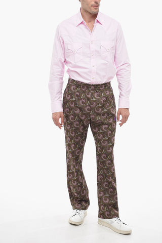 Single Pleated Jaquard Casual Pants