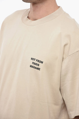 Solid Color Crew-Neck T-shirt with Print