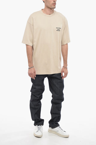 Solid Color Crew-Neck T-shirt with Print