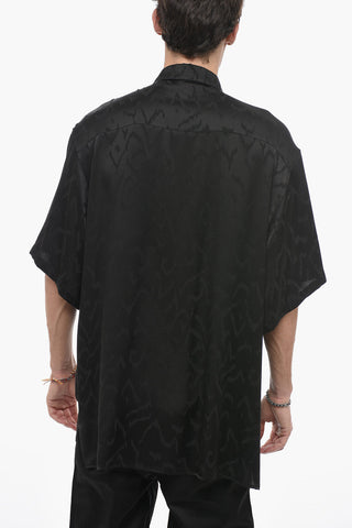 Camicia Oversize in Seta con Motivo Decorativo