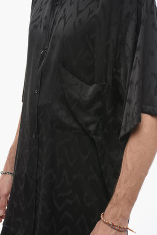Camicia Oversize in Seta con Motivo Decorativo