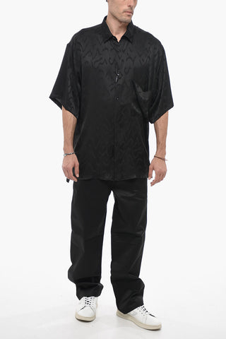 Camicia Oversize in Seta con Motivo Decorativo
