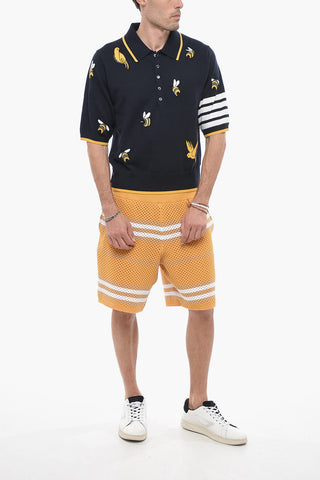 Wool Blend BIRDS AND BEES Polo with Contrasting Bands
