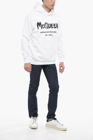 Printed Hoodie Sweatshirt with Kangaroo Pocket