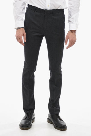 Pantaloni In Misto Lana Slim Fit