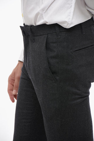 Pantaloni In Misto Lana Slim Fit