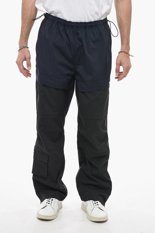 Nylon Cargo Sweatpants with Ankle Zips