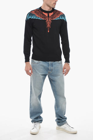 ICON WINGS Crewneck Sweater with Multicolored Print