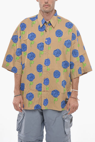 JEANS COUTURE Camicia in Cotone con Stampa Floreale