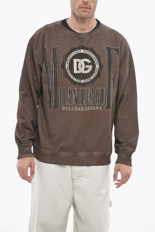 Crew Neck ATLETICA Sweatshirt with Vintage Print