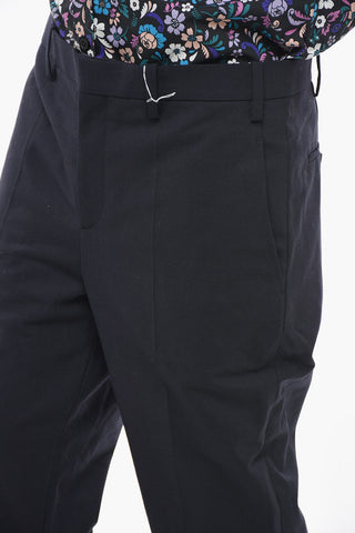 Single Pleated Pants with Belt Loops