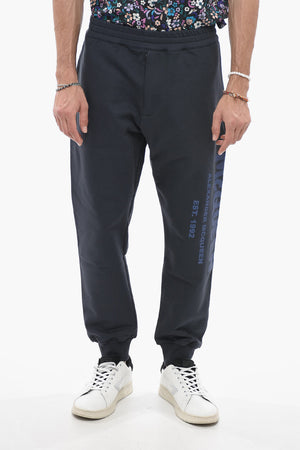 Brushed Cotton Sweatpants with Printed Logo