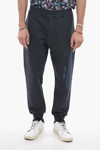 Brushed Cotton Sweatpants with Printed Logo