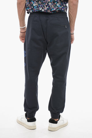 Brushed Cotton Sweatpants with Printed Logo