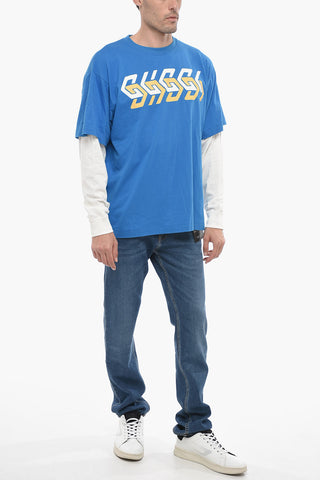 Double-layered T-Shirt with Monogram Print