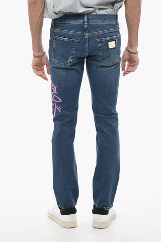 Jeans Slim Fit GRAFFITI con Stampe 16cm