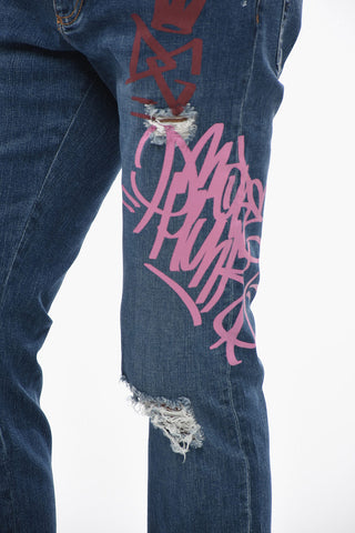 Jeans Slim Fit GRAFFITI con Stampe 16cm