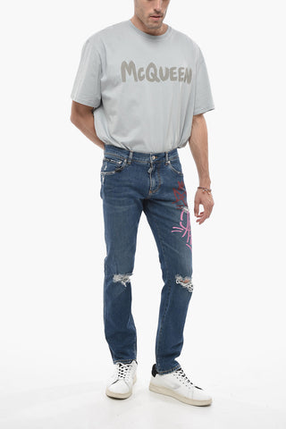 Jeans Slim Fit GRAFFITI con Stampe 16cm