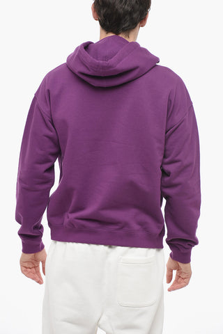 Felpa Hoodie in Cotone con Stampa Monogram