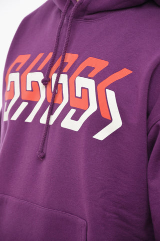 Felpa Hoodie in Cotone con Stampa Monogram