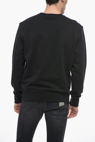 Brushed Sweatshirt with Contrasting Embroidered Logo
