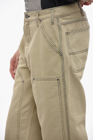 Straight Leg Carpenter Pants with Visible Stitching