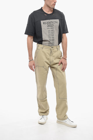 Straight Leg Carpenter Pants with Visible Stitching
