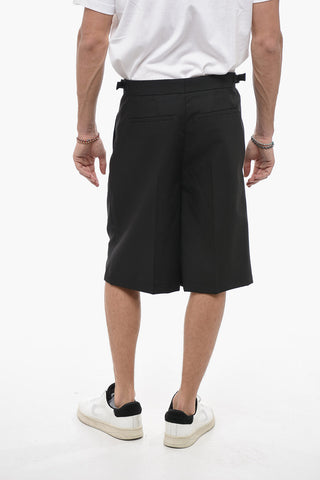 Double-Pleat Virgin Wool and Mohair Shorts