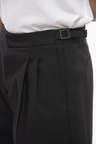 Double-Pleat Virgin Wool and Mohair Shorts