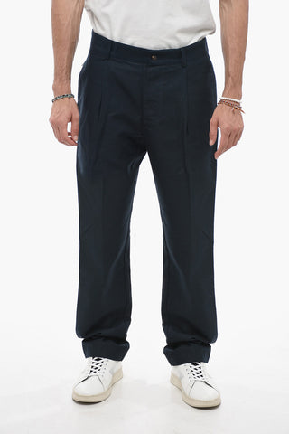 Pantaloni ANTIOCO in Misto Lino ad 1 Pince