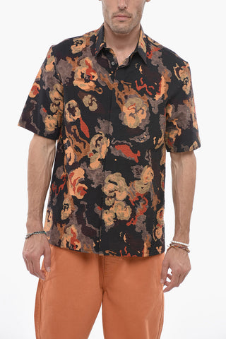 CHARLESTON Camicia a Maniche Corte con Motivo Camouflage
