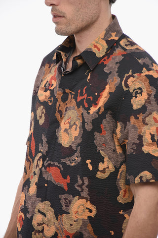 CHARLESTON Camicia a Maniche Corte con Motivo Camouflage