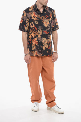 CHARLESTON Camicia a Maniche Corte con Motivo Camouflage