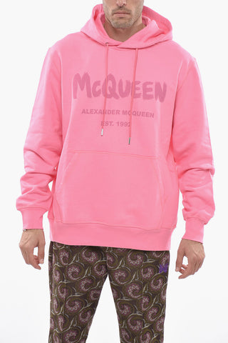 Brushed Hoodie Sweatshirt with Logo Print
