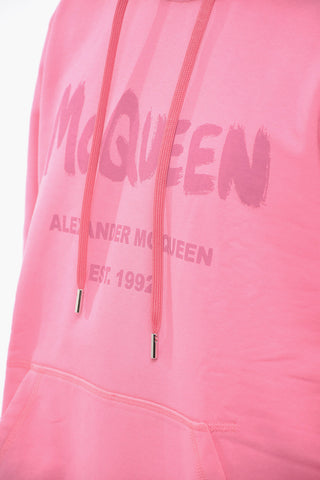 Brushed Hoodie Sweatshirt with Logo Print