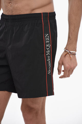 Nylon SELVEDGE Swim Shorts with Logo Side Band