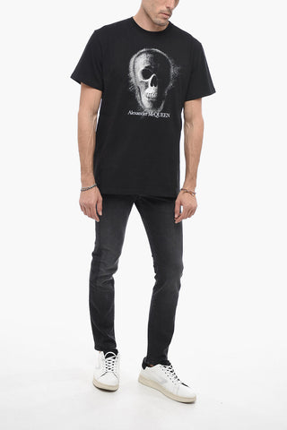 Crewneck T-shirt with Skull Print