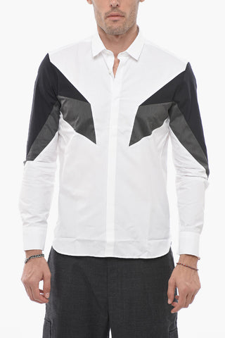 Camicia in Popeline di Cotone con Collo Italiano
