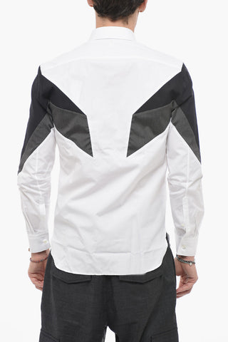 Camicia in Popeline di Cotone con Collo Italiano