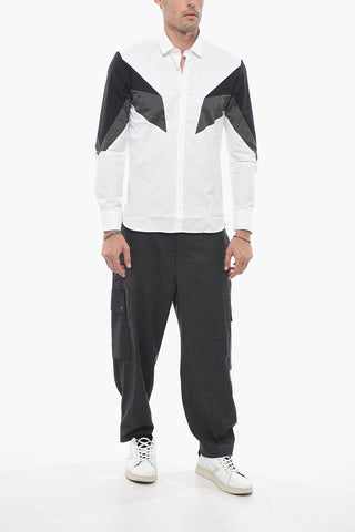 Camicia in Popeline di Cotone con Collo Italiano