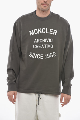 Crew Neck ARCHIVIO Cotton Sweatshirt with Embroidered Logo