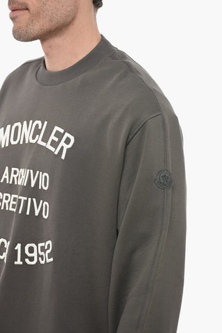 Crew Neck ARCHIVIO Cotton Sweatshirt with Embroidered Logo